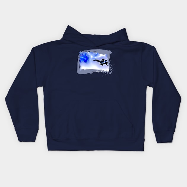 Fighter Aircraft Kids Hoodie by Arie